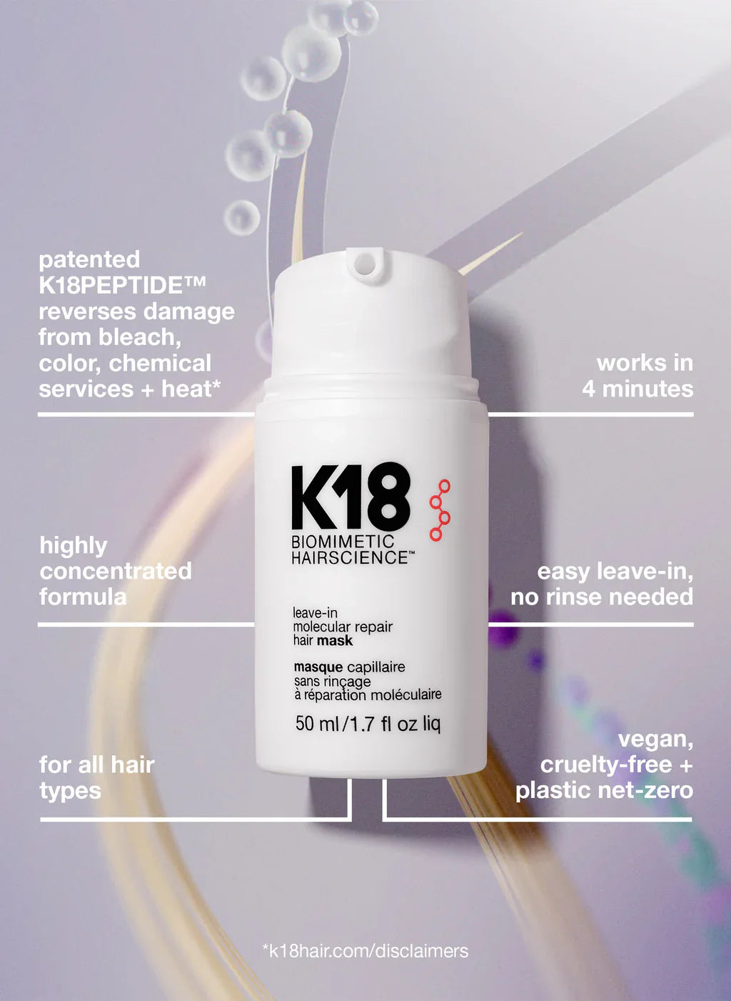 K18 Leave-In Molecular Repair Hair Mask - 0.5 oz.